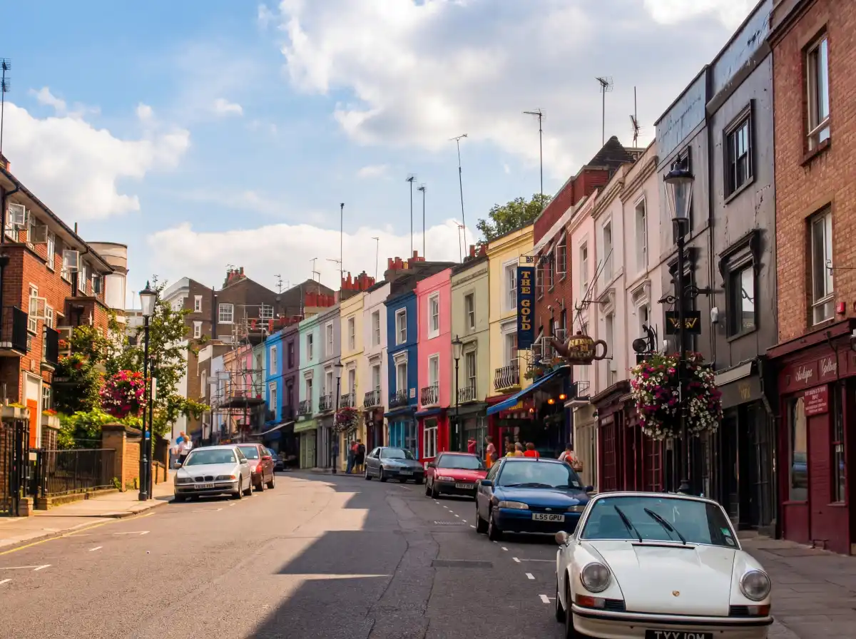 Portobello Road Notting Hill London - Colourful Victorian houses managed by Norbury Property Services